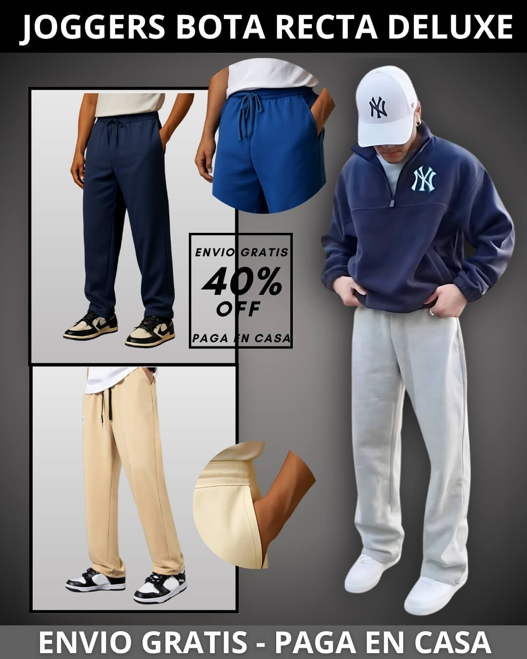 JOGGER BOTA RECTA HOMBRE DELUXE